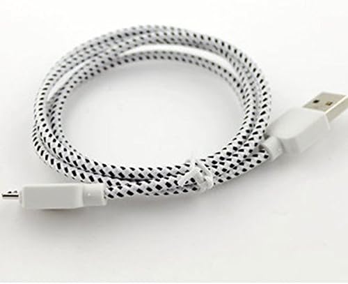 Pengaz Braided 6ft Micro USB 3.0 Charger Sync Data Cable (White)