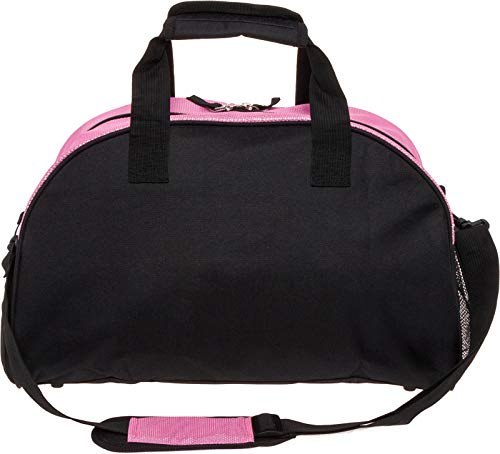 LISH Gemma Gymnastics Duffel Bag - Girl's Travel Sports Gym Bag w/Shoe Compartment (Black/Pink)