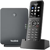 Yealink W77P IP Phone - Cordless - Corded - DECT, Bluetooth - Desktop, Wall Mountable - Black, Classic Gray