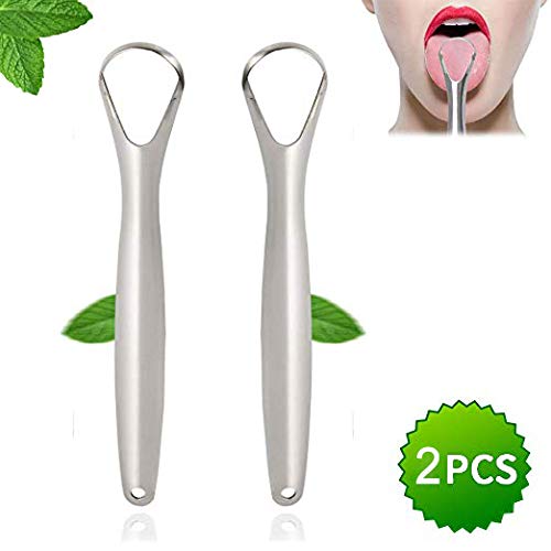 Tongue Scraper Cleaner Surgical Grade Stainless Steel (Pack of 2) - Tongue Cleaner for Adults, Kids, Men & Women - Cure Bad Breath with BPA-Free Metal Tongue Scrapers for Better Dental Hygiene - Thumbnail 4