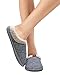 Adrienne Vittadini Women's Comfort Padded Memory Foam Sherpa House Slipper w Slip-Resistant Rubber Sole| Indoor/Outdoor Grey