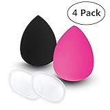 Cosmetic Beauty Sponge Blender, Silicone Makeup Blending Sponges, iFanze 4 Pack Make Up Sponges Egg Shaped Set for Powder and Concealer (Wet/ Dry)