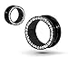 TOUCHNEW Black Anodized Titanium Over Surgical Steel Screw-on Plugs/gauges with Clear Diamond Cz Stones 2 Pieces (1/2'' (12MM))