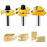 HandsEase Tongue and Groove Router Bit 1/2 Inch Shank+45&deg;Lock Miter Router Bit Wood Milling Cutter For Doors, Tables, Shelves, Walls, DIY Project