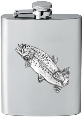 TROUT FISH 8OZ STAINLESS STEEL FLASK