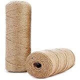328 Ft Natural Jute Twine String Thin Ribbon Hemp Twine for Craft Plant Gift Wrapping Christmas Handmade Arts Decoration Pack