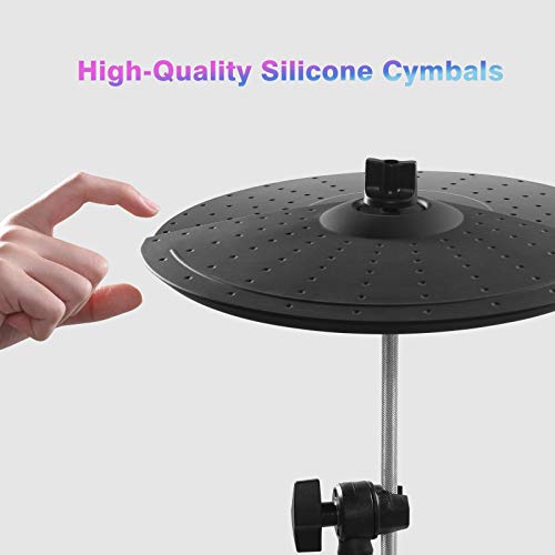 ZHRUNS Electronic Drum Set, Mesh Kit with Collapsible 3Post Rack