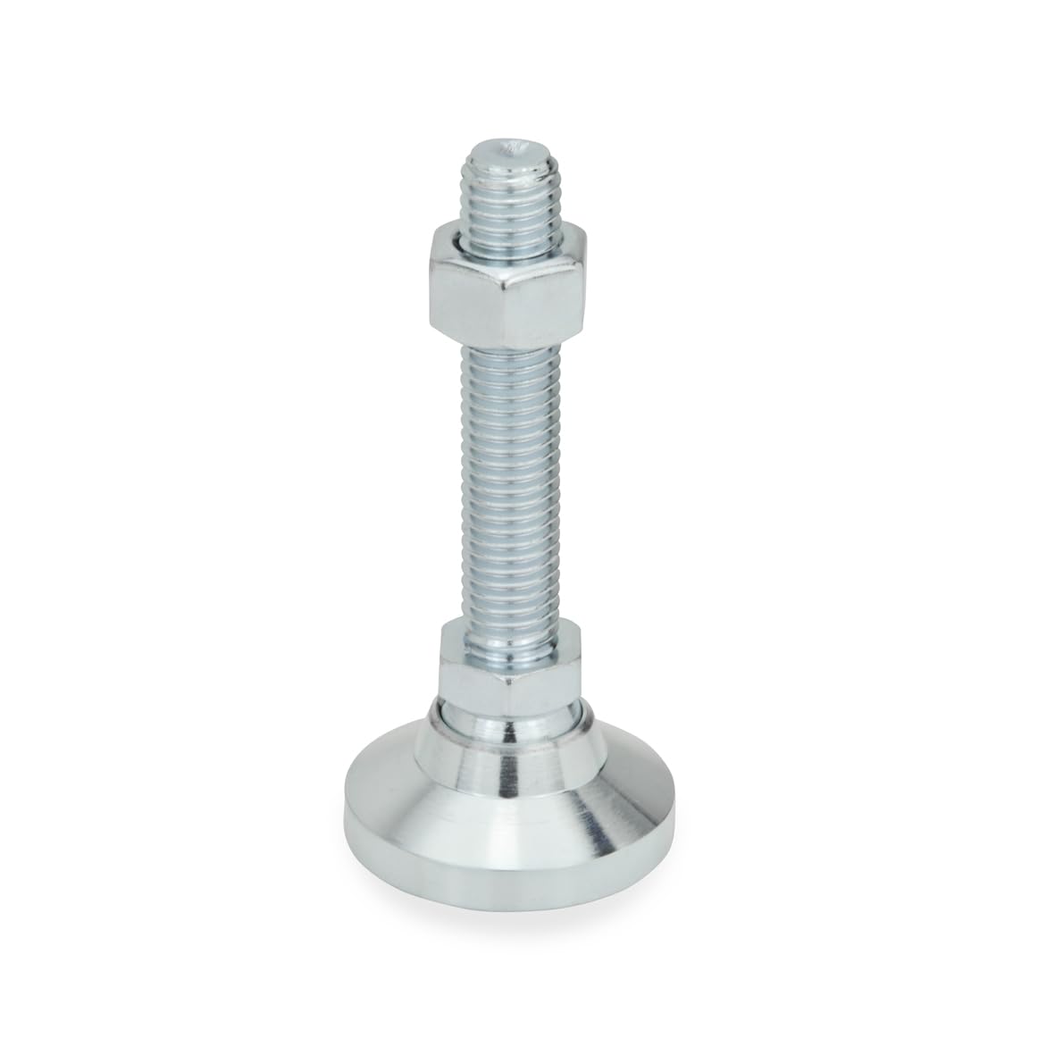 Ganter Standard Elements Joint Foot/Levelling Feet with Support Props – 343.2 | Durchmesser: 60 mm/Galvanised Steel, Blue, Passivated Pack of 1, Silver, GN 343.2-60-M16-125-OS