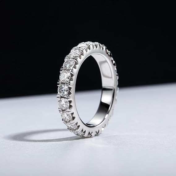 aomoso Women's Ring, Moissanite Ring, 925 Sterling Silver Ring, Certified Women's Ring, Women's Engagement Ring, Purity D+VVS1, Luxury Women's Rings Ideal for Engagement, Weddings, Couples, Mothers