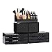 display4top Acrylic Makeup Organizers, 4 Pieces Cosmetic Display Cases with 12 Drawers for Lipstick and Jewerly, Great Vanity, Dresser, Bathroom Organizer (Black)