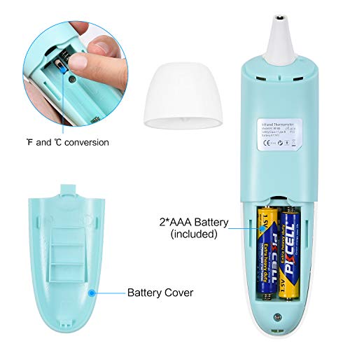Tovendor Infant Baby Thermometer, Infrared Forehead and Ear Thermometer for Children and Adult with Accurate Instant Digital Reading, Medical Fever Alarm