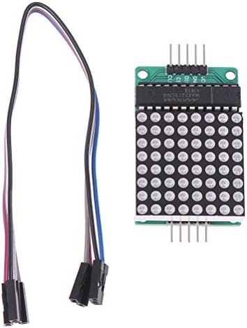 CHENLIGHT MAX7219 LED Microcontroller 4 In 1 Display With 5P Line Dot Matrix Control Module for Arduino 8 x 8 Dot 5V Common Cathode 1 Set