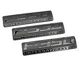 3 NEW CUSTOM MATTE BLACK F350 POWERSTROKE FORD INTERNATIONAL FENDER BADGES EMBLEMS