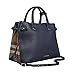 Tote Bag Handbag Authentic Burberry Medium Banner in Leather and House Check INK BLUE Item 39830391
