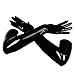 EXLATEX Women's Latex Rubber Arm Long Mittens Fingered Gloves (Medium,Black)