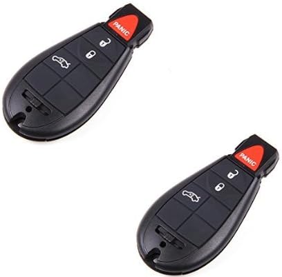 2Pc New 4 Buttons Uncut Smart Remote Car Key Fob Shell Case For Dodge Challenger Magnum Charger Chrysler 300 With M3N5WY793X No Chip FOB
