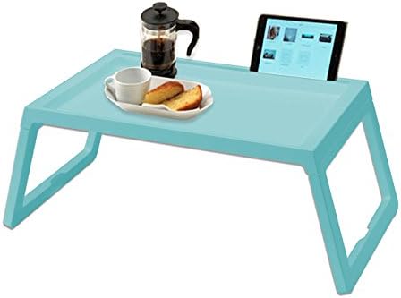 ArmaGedon Foldable Breakfast Serving Bed Tray, Portable Laptop Desk Stand Outdoor Camping Table, Reading Tray Holder, Multifunction Lap Desk with Foldable Legs, Long 22 inch Blue
