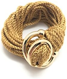 Attimi Handmade Jewelry Costa Rican Unique Soft Cotton Fashion Bracelet With European Gold Plated Metal Clasp Divinite Charcoal Grey Size Large For Gifts Accesories and More Handcrafted Golden Small