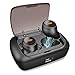 True Wireless Stereo WQ Bluetooth 5.0 Version Touch Button Control Headset Running Secure Fit Sweat-Proof Water Resistant Custom Sound Music Calls (Black)