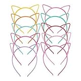 Generic Plastic Headbands Tiara Bunny Cat Bow Hairbands Cat Ear Headbands 10 Pcs Color Random