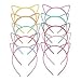 Generic Plastic Headbands Tiara Bunny Cat Bow Hairbands Cat Ear Headbands 10 Pcs Color Random