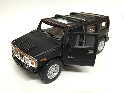Black 2008 Hummer H2 SUV Die Cast Toy with Pull Back Action