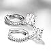 18K Gold and Silver Crystal Rhinestone Hoop Hook Drop Earrings (Silver)