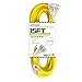 IRON FORGE CABLE 15 Foot Lighted Outdoor Extension Cord with 3 Electrical Power Outlets - 12/3 SJTW Heavy Duty Yellow Extension Cable with 3 Prong Grounded Plug for Safety
