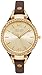 SO&CO New York Women's 5061.2 SoHo Quartz Gold Tone Case Brown Slim Leather Strap Watch