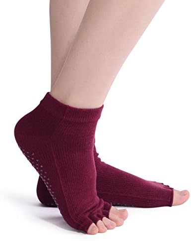 MAEZAP Women's Toeless Yoga Socks Non Slip Skid Socks for Pilates Barre