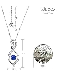 September Birthstone Jewelry Blue Sapphire Necklace ?? Forever Love Infinity ?? Pendant Pink Tourmalin Birthday Gift Mom Wife Women Teen Girls Anniversary Gift for Her Sterling Silver Fine Jewelry