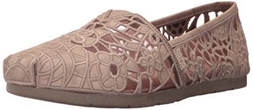BOBS from Skechers Women s Luxe Bobs-South Coast Ballet Flat, Taupe, 8 M US