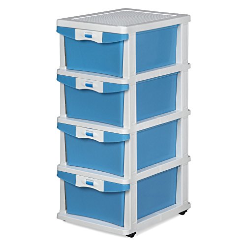 Nilkamal Chests of 4 Drawers CHTR23NT|Drawer organizer Structure with sliding wheels, modern design|Multi-Purpose Storage For Kids, School, Home and Office | Blue & Cream Colour, Plastic, Glossy 6 Nilkamal Chests of 4 Drawers CHTR23NT|Drawer organizer Structure with sliding wheels, modern design|Multi-Purpose Storage For Kids, School, Home and Office | Blue & Cream Colour, Plastic, Glossy - Image 6
