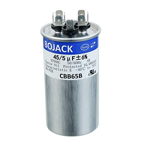 BOJACK 45+5uF 45/5MFD ±6% 370V CBB65 Dual Run Circular Start Capacitor for AC Motor Run or Fan Start or Condenser Straight: Industrial & Scientific