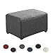 Argstar Jacquard Ottoman Covers Slipcover Rectangle for Living Room, Stretch Slipcover for Ottoman, Elastic Ottoman Slip Cover, Dark Grey Folding Storage Stool Furniture Protector (Small, Dark Gray)