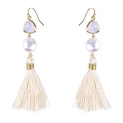 KELITCH Colorful Drop Dangle Tassel Earrings