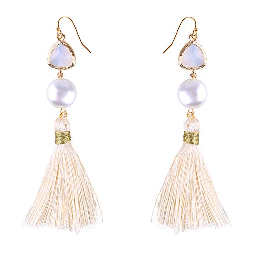 KELITCH Colorful Drop Dangle Tassel Earrings