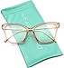 WearMe Pro - New Elegant Oversized Clear Cat Glasses (Pink Frame, 52)