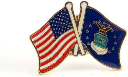 Pin And Patch ManU.S. Air Force Flag USA Flag Crossing Lapel Hat Pin Military PPM641