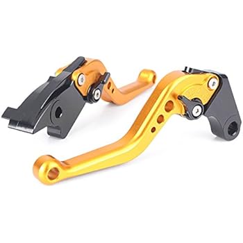 Newsmarts Gold Brake and Clutch Levers, Short Brake Clutch Levers for Honda CBR929RR 2000-2001 (H-626/F-29)