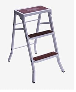 Vicris 715A - Taburete escalera 3 peldaños Blanco - Rojo: Amazon.es