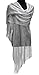 1920s Gatsby Weddings Evening Scarfs,Sheer Glitter Sparkle Piano Shawl Wrap, Silver, One Size