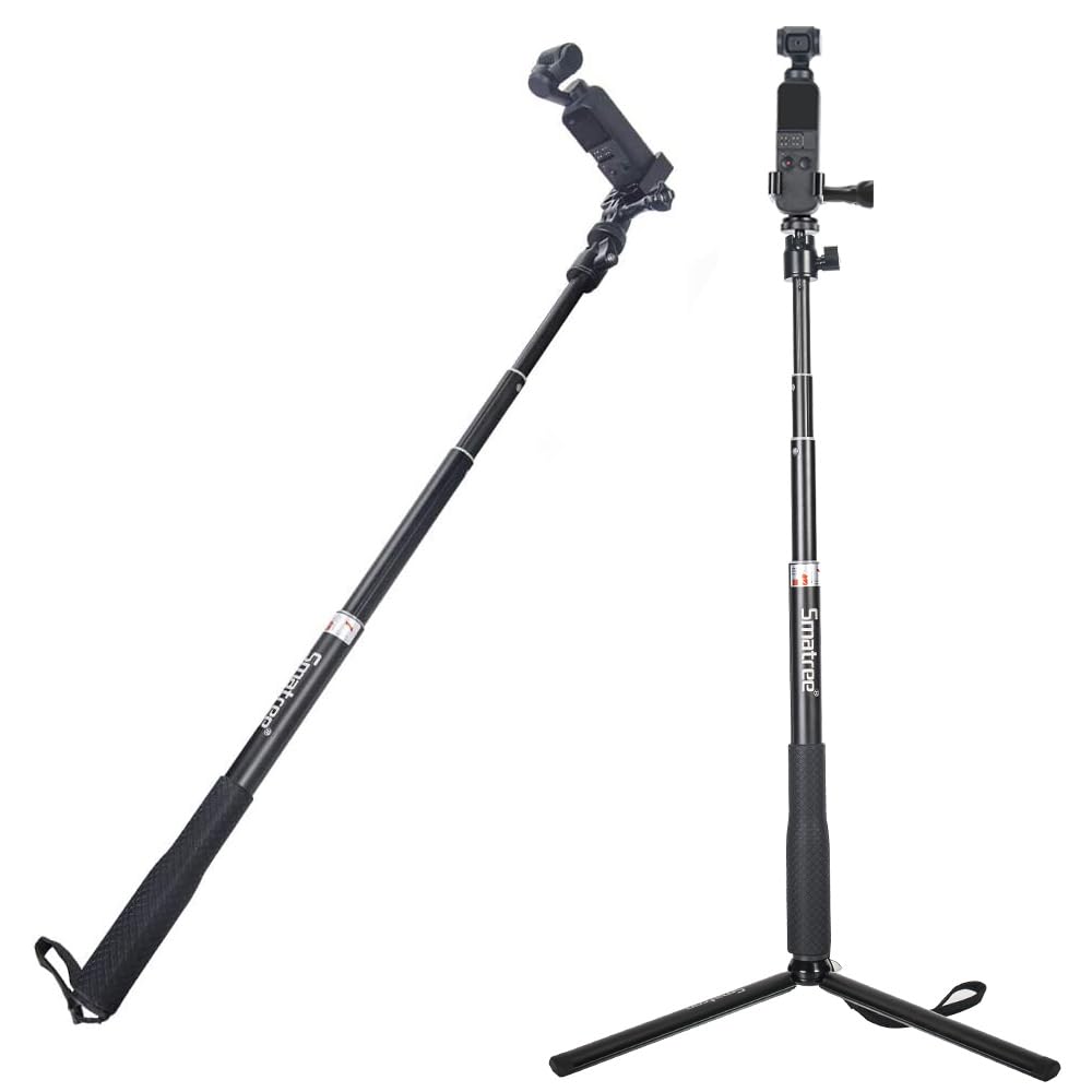 Smatree Selfie Stick Compatible with DJI OSMO Pocket 2 / OSMO Pocket/GoPro Hero 9 / Hero 8/7/6/5/4/3+/3 / SJCAM/AKASO/Xiaomi Yi and Cell Phone (Not Compatible with Pocket 3 !!)