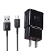 Adaptive Fast Wall Charger Adapter with USB Type C to A Cable Cord Compatible Samsung Galaxy S10 S10e / S9 / S9+ / S8 / S8 Plus/Active/Note 8 / Note 9 and More