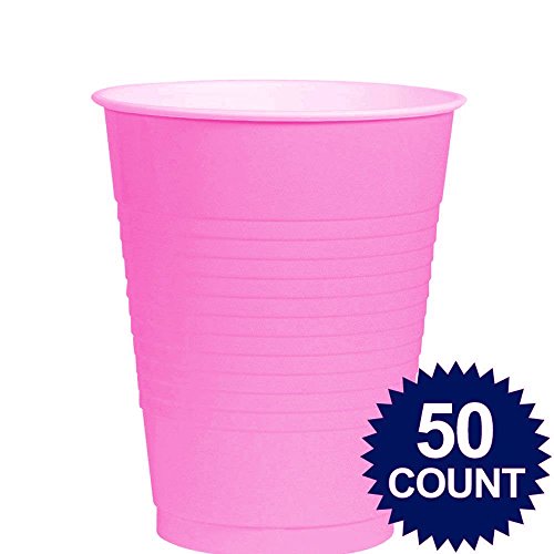 Amscan 436810.103 Bright Pink Plastic Cups Big Party Pack 50ct 18 oz
