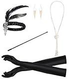 JustinCostume 1920s Accessories Headband Necklace Gloves Cigarette Holder (A11)