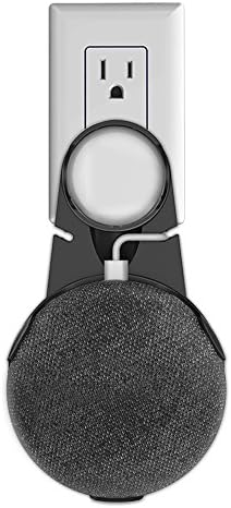 Sikkiy Google Home Mini Wall Mount, Compact Outlet Mount Holder Stand Backpack for Your Smart Home Speakers, Clever Home Mini Accessories | Hide Mini Wires (Black)