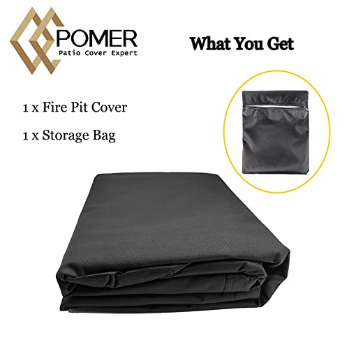 POMER Fire Pit Cover, 28inch Square Gas Firepit Covers for Propane Fire