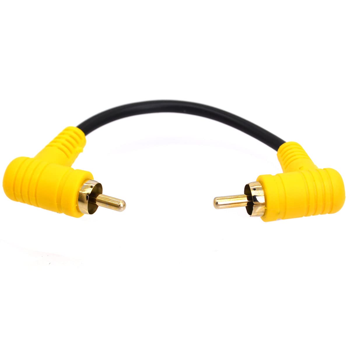 Dual 90 Degree RCA Cable, RCA Cable Male to Male, Right Angle RCA Digital Coaxial Audio Cable Gold-Plated Connectors for Home Theater,Subwoofer,HDTV, Home Stereo, DVD 15cm (Male To Male Dual 90Degree)