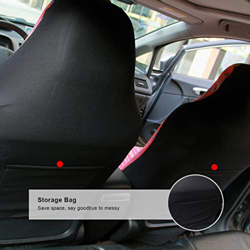 Copap Baja Front Seat Covers Red Stripe Colorful Saddle Blanket Seat Cover Universal for Car, SUV & Truck (2 seat Covers+2 seat Belt Covers)